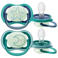Suzetă cu tetina ortodontică Philips Avent Ultra Air Night SCF376/ 13 Unisex/ 6 luni - 18 luni/ Silicon/ Green