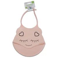 Слюнявчик Cangaroo Nugget Классическая/ Силикон/ Розовый