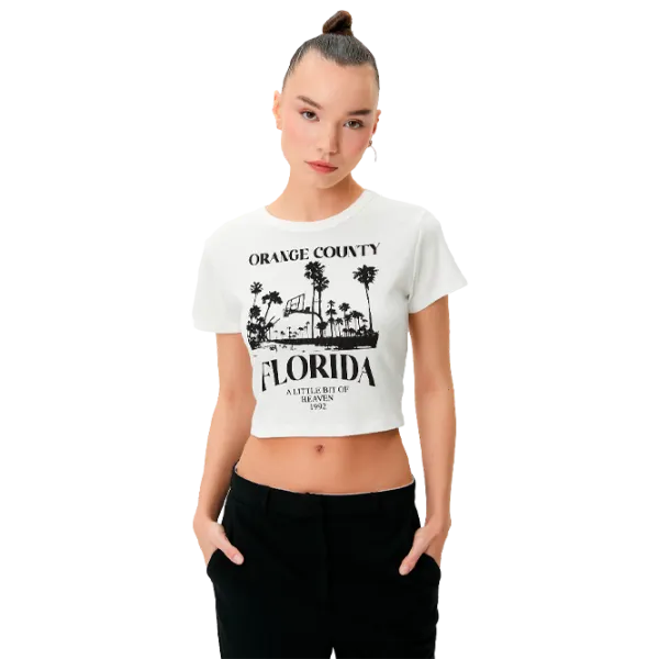 Tricou pentru femei Koton 4SAL10146IK 100% bumbac/ White photo 1