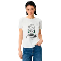 Tricou pentru femei Koton 4SAK50162EK 100% bumbac/ White