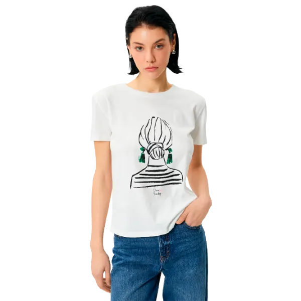 Tricou pentru femei Koton 4SAK50162EK 100% bumbac/ White photo 1