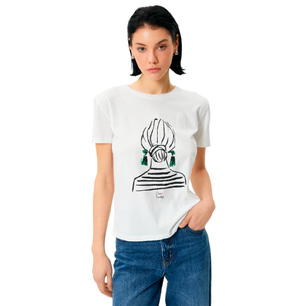 Tricou pentru femei Koton 4SAK50162EK 100% bumbac/ White photo 1