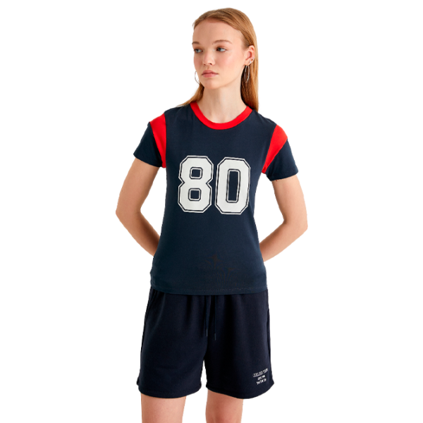 Tricou pentru femei Koton 4SAL10432IK 100% bumbac/ Navy photo 1