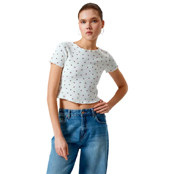 Tricou pentru femei Koton 4SAL10059IK 100% bumbac/ White photo 1