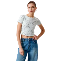 Tricou pentru femei Koton 4SAL10059IK 100% bumbac/ White