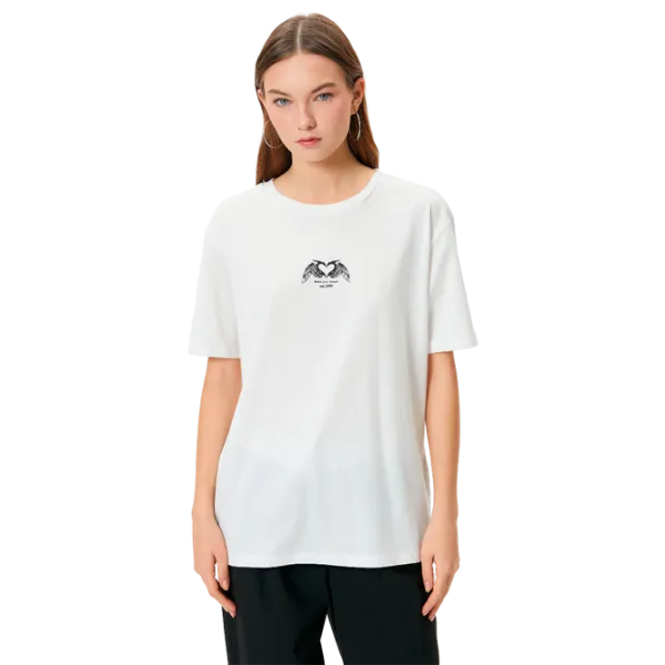 Tricou pentru femei Koton 4SAL10010IK 100% bumbac/ White photo 1