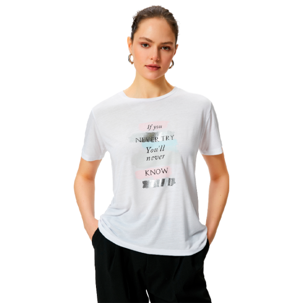 Tricou pentru femei Koton 4SAK50401EK 35% viscoză/ White photo 1