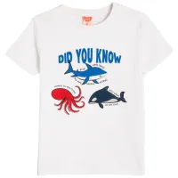 Tricou pentru băieți Koton 4SMB10075TK 92/ Ecru