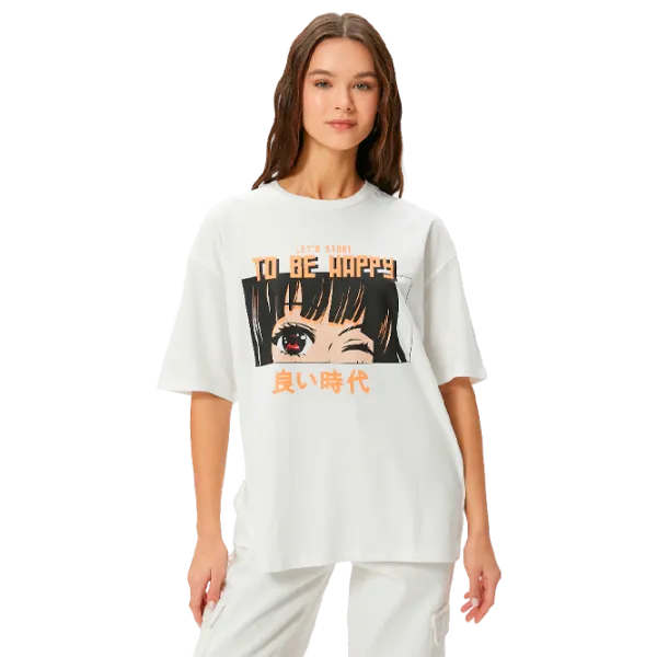 Tricou pentru femei Koton 4SAL10044IK 100% bumbac/ White photo 1