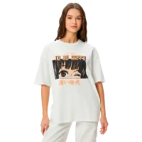 Tricou pentru femei Koton 4SAL10044IK 100% bumbac/ White