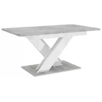 Masă de bucătărie extensibilă Prospero Bronx Stone/White Gloss PAL melaminat/ White