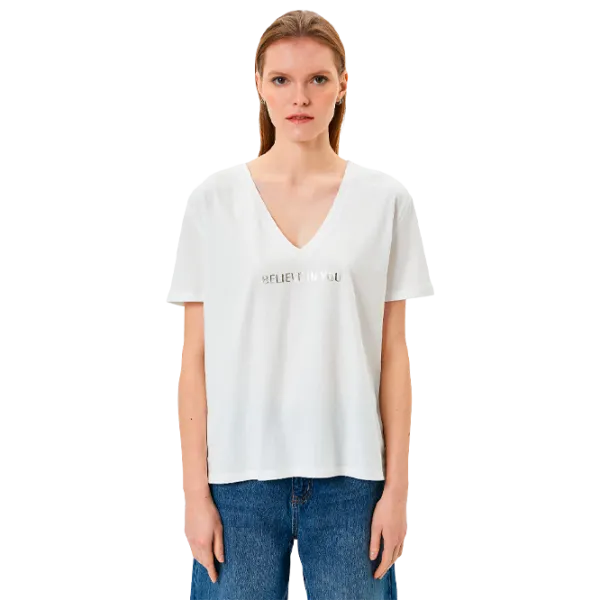 Tricou pentru femei Koton 4SAK50093EK 100% bumbac/ White photo 1