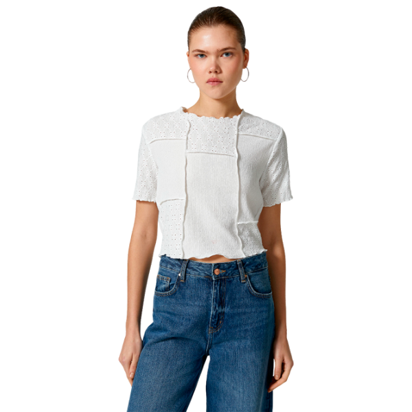 Tricou pentru femei Koton 4SAL10026IK 100% bumbac/ White photo 1