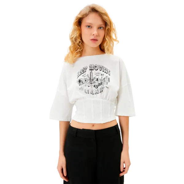 Tricou pentru femei Koton 4SAL10004IK 100% bumbac/ White photo 1