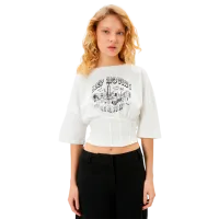 Tricou pentru femei Koton 4SAL10004IK 100% bumbac/ White