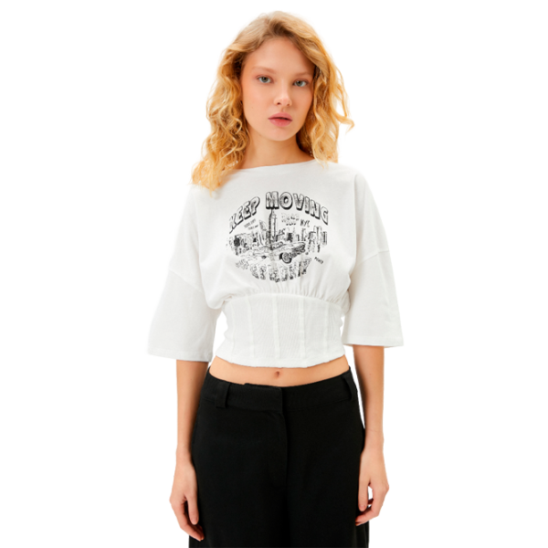 Tricou pentru femei Koton 4SAL10004IK 100% bumbac/ White photo 1