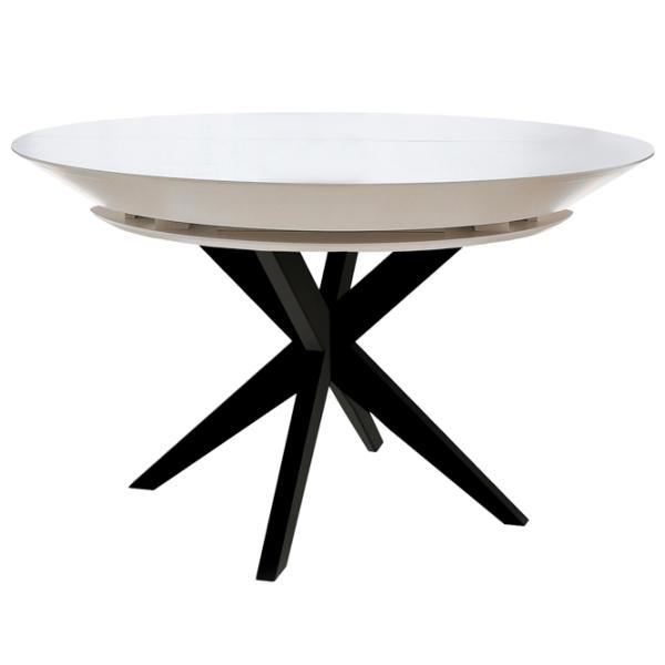 Masă de bucătărie extensibilă DecoPrim Nova Furnir White Black+Black Leg MDF/ Black photo 1 Masă de bucătărie extensibilă DecoPrim Nova Furnir White Black+Black Leg MDF/ Black photo 1