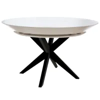 Кухонный стол раскладной DecoPrim Nova Furnir White Black+Black Leg МДФ/ Черный