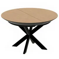 Кухонный стол раскладной DecoPrim Nova Furnir Black Top+Black Leg МДФ/ Черный