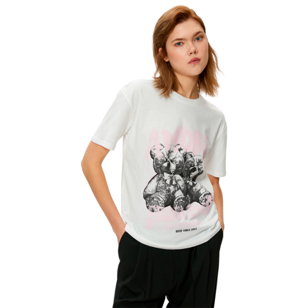 Tricou pentru femei Koton 4SAL10651IK 100% bumbac/ White photo 1