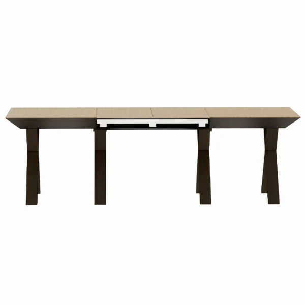 Masă de bucătărie extensibilă DecoPrim Madrid Natural Wood+Black Legs MDF/ Brown photo 1 Masă de bucătărie extensibilă DecoPrim Madrid Natural Wood+Black Legs MDF/ Brown photo 1