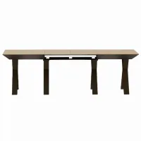 Кухонный стол раскладной DecoPrim Madrid Natural Wood+Black Legs МДФ/ Коричневый