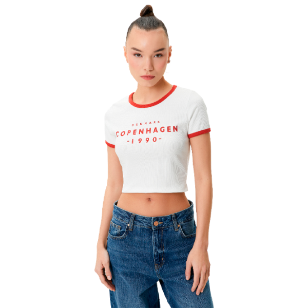 Футболка для женщин Koton 4SAL10165IK 4 % Эластан/ Белый photo 1