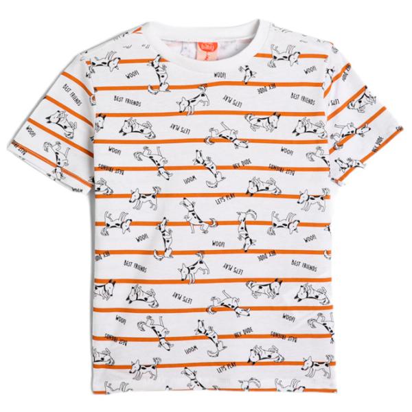 Tricou pentru băieți Koton 4SMB10187TK 80 / Ecru photo 1