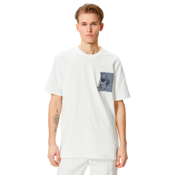 Tricou pentru bărbați Koton 4SAM10034HK 100% bumbac/ White photo 1