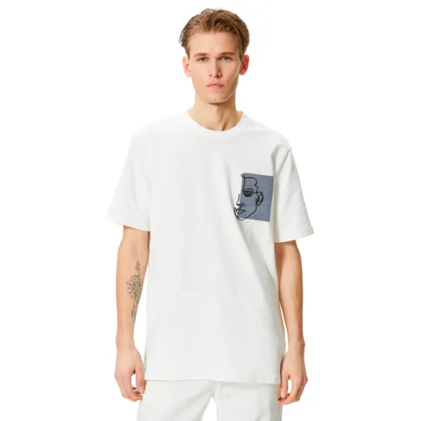 Tricou pentru bărbați Koton 4SAM10034HK 100% bumbac/ White photo 1 Tricou pentru bărbați Koton 4SAM10034HK 100% bumbac/ White photo 1