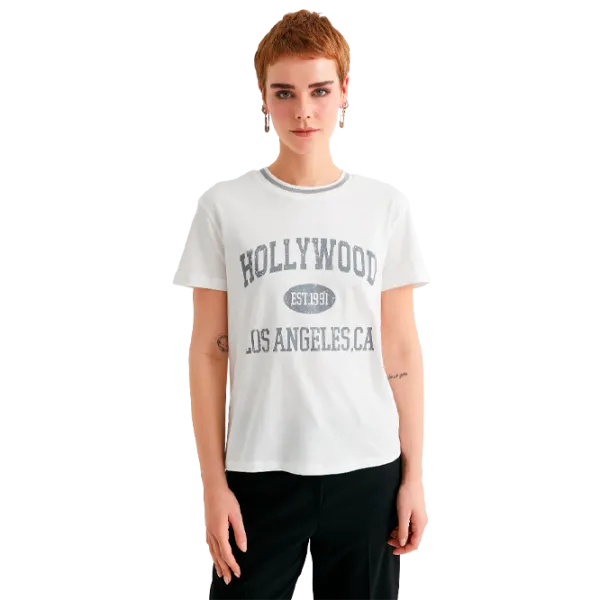 Tricou pentru femei Koton 4SAL10039IK 100% bumbac/ White photo 1