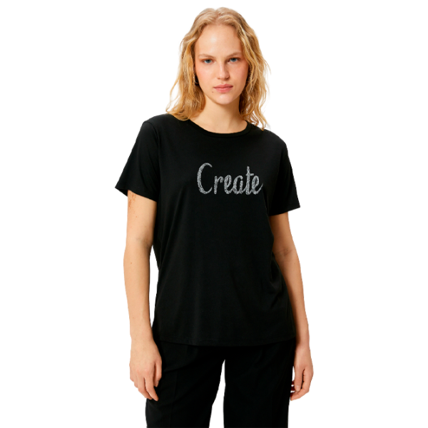 Tricou pentru femei Koton 4SAK50175EK 35% viscoză/ Black photo 1