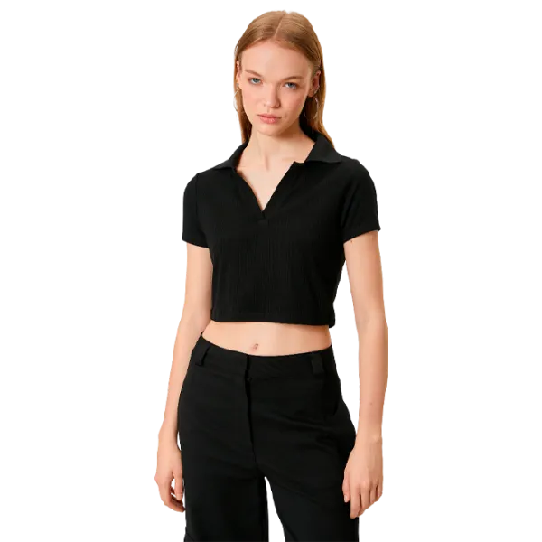 Tricou pentru femei Koton 4SAL10849IK 33% bumbac/ Black photo 1