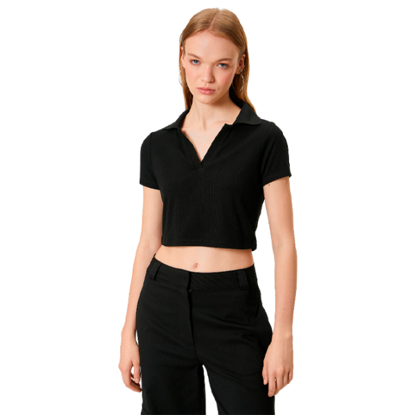 Tricou pentru femei Koton 4SAL10849IK 33% bumbac/ Black photo 1