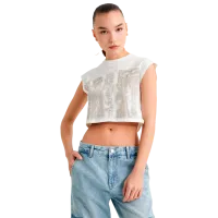 Tricou pentru femei Koton 4SAL10349IK 100% bumbac/ White