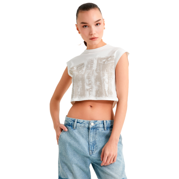 Tricou pentru femei Koton 4SAL10349IK 100% bumbac/ White photo 1