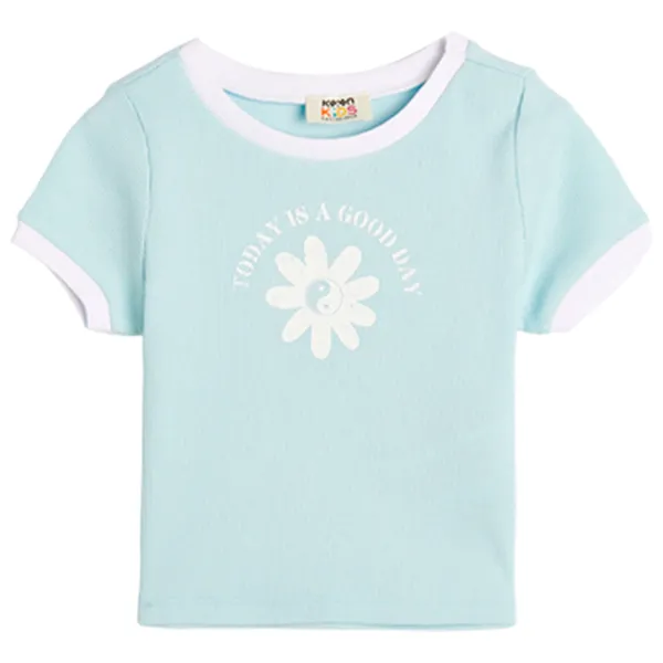 Tricou pentru fete Koton 4SKG10076AK 110 - 116 cm / Blue photo 1 Tricou pentru fete Koton 4SKG10076AK 110 - 116 cm / Blue photo 1