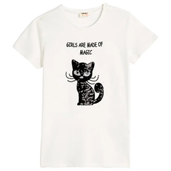 Футболка для девочек Koton 4SKG10052AK 104 - 110 см / Бежевый photo 1