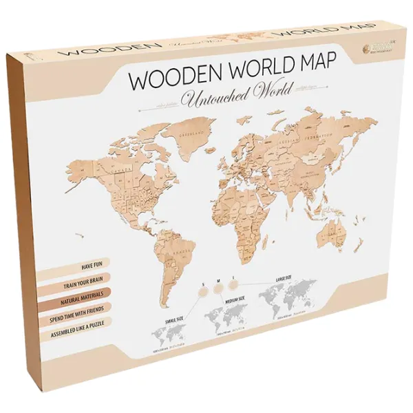 Puzzle 2D Ewa Toys World Map M Untouched World 14+/ Numărul de piese: 126 photo 1