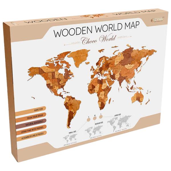 Пазл 2D Ewa Toys World Map M Choco World 14+/ Количество деталей: 126 photo 1