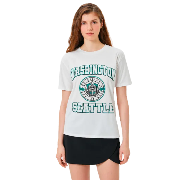 Футболка для женщин Koton 4SAL10562IK 100% хлопок/ Белый photo 1