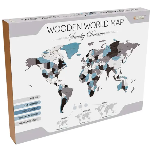 Пазл 2D Ewa Toys World Map L Smoky Dreams 14+/ Количество деталей: 127 photo 1