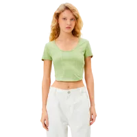 Tricou pentru femei Koton 4SAL10048IK 97% Bumbac/ Khaki