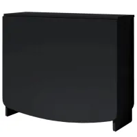 Кухонный стол раскладной Fabrik Home закругленный чёрный ясень ДСП/ Черный