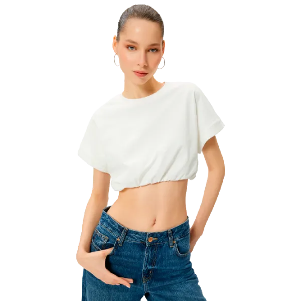 Футболка для женщин Koton 4SAL10048IK 97% Хлопок/ Белый photo 1