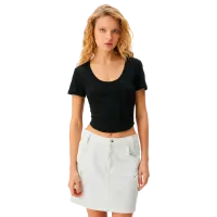 Tricou pentru femei Koton 4SAL10048IK 97% Bumbac/ Black