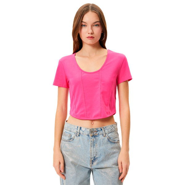 Tricou pentru femei Koton 4SAL10048IK 97% Bumbac/ Fuchsia photo 1