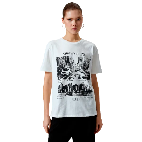 Tricou pentru femei Koton 4SAL10640IK 100% bumbac/ White photo 1