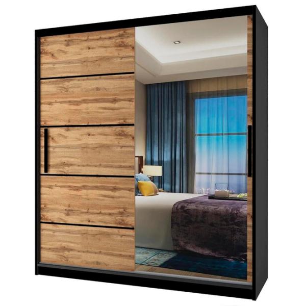 Dulap Belini MZ SZP2 SZP2/0/B/DW/0/BL 60 x 133 x 218 / PAL / Black photo 1