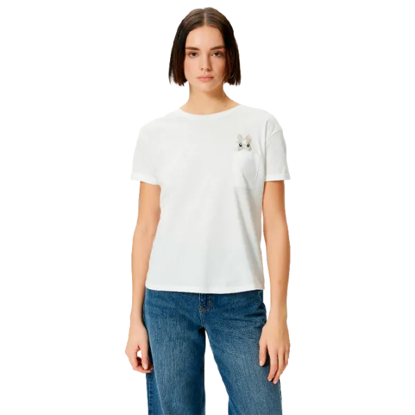 Tricou pentru femei Koton 4SAL10203IK 100% bumbac/ White photo 1